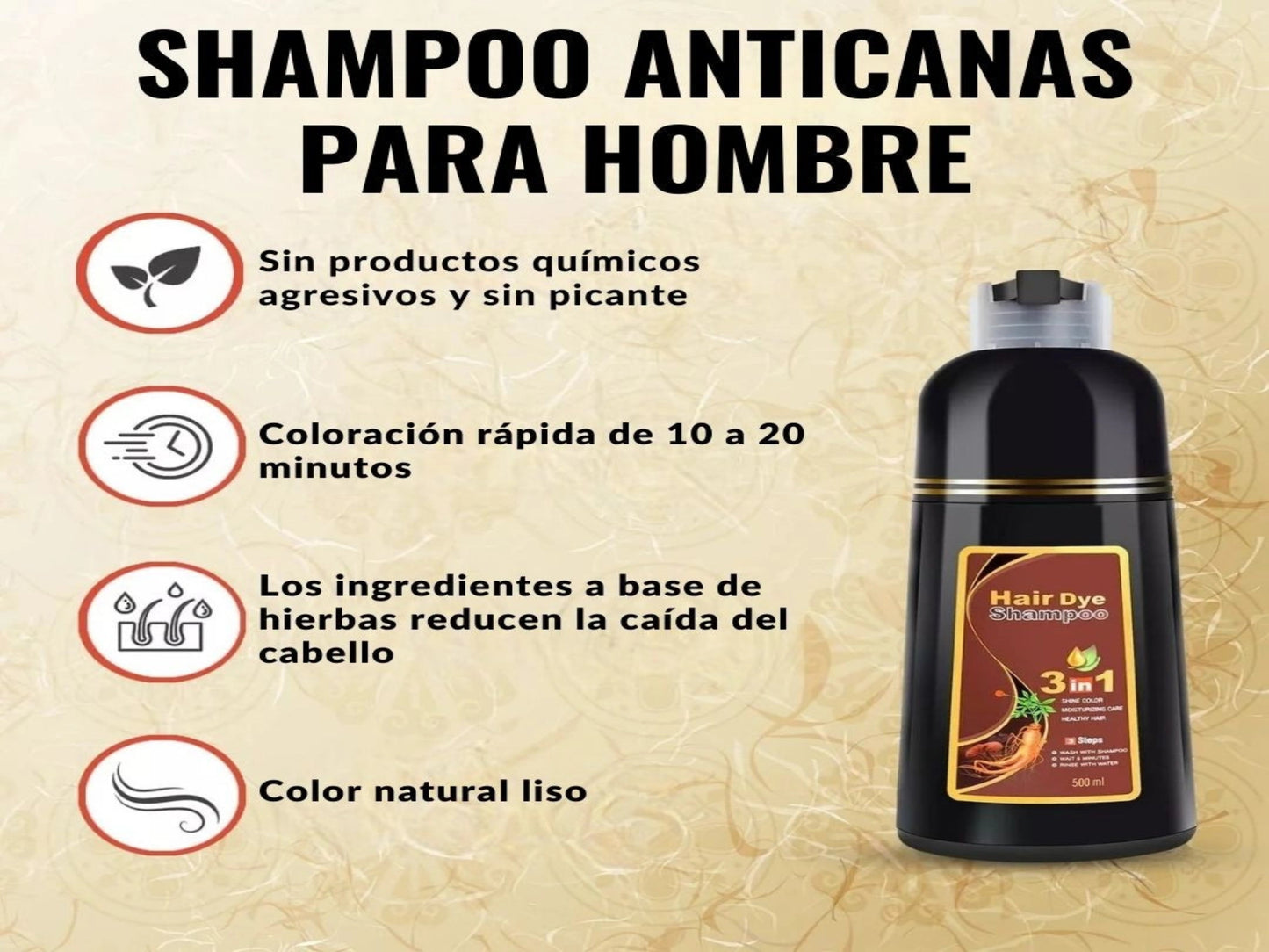 SHAMPOO ANTICANAS PARA HOMBRE