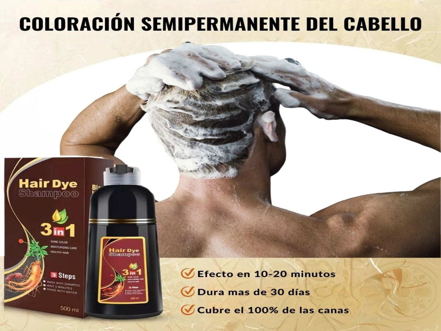 SHAMPOO ANTICANAS PARA HOMBRE